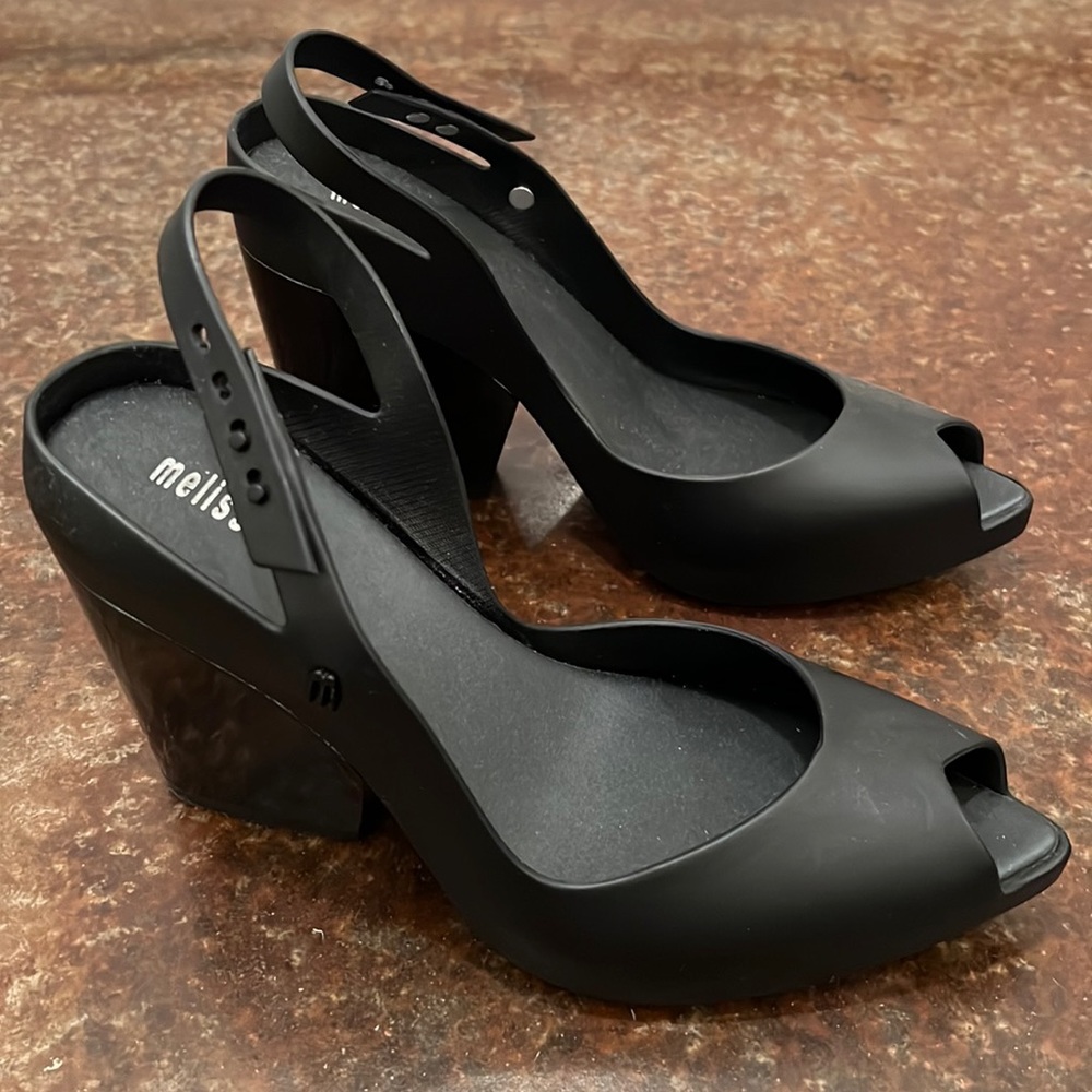 Black Melissa Heels, sz 8